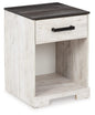 Whitewash 1-Drawer Nightstand