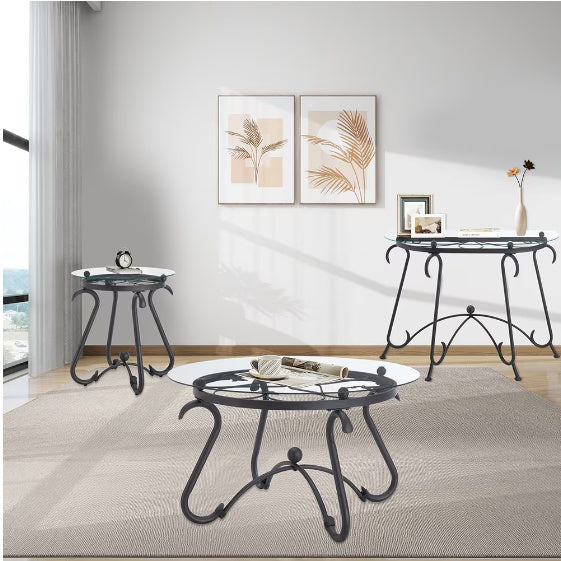 Glass Coffee Table Set