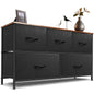 Black 5-Drawer Fabric Dresser