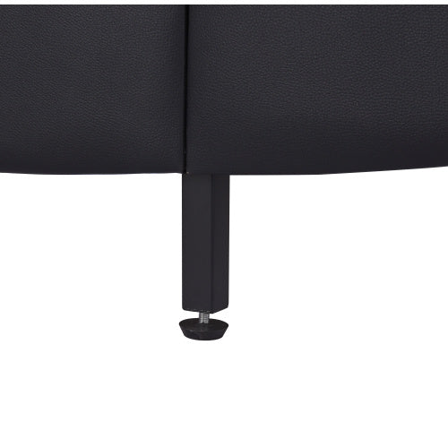 Full Black Faux Leather Platform Bed