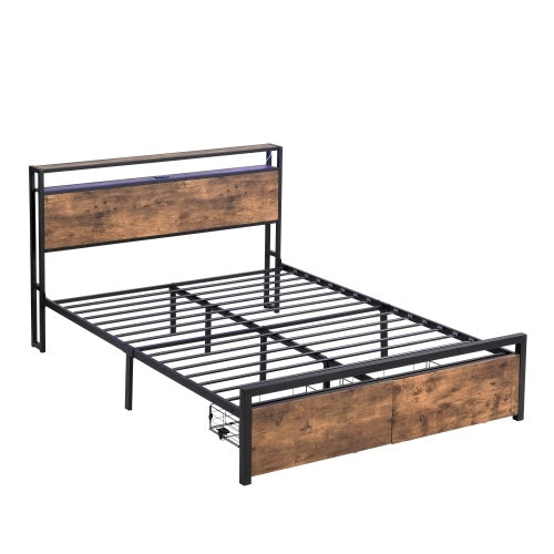 LED Bed Frame with Storage & Charging