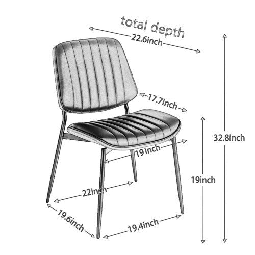 Retro Faux Leather Dining Chairs (Set of 2)