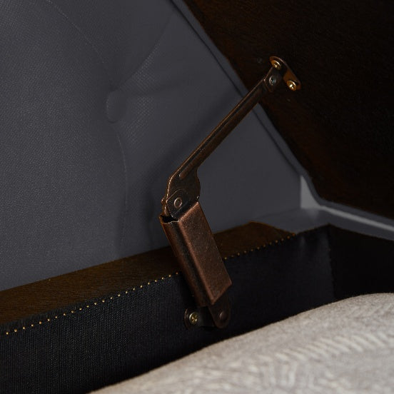 Dark Gray Storage Ottoman