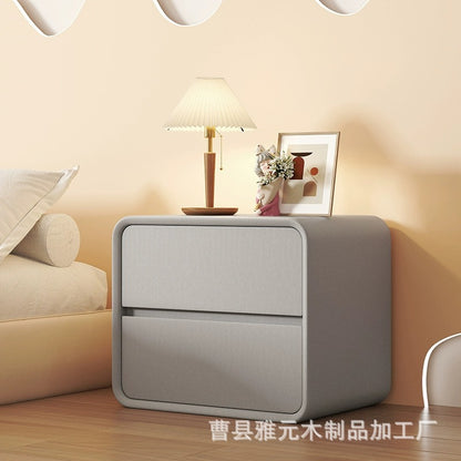 Cream White Minimalist Nightstand
