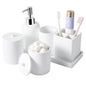 White 6-Piece Resin Bathroom Set