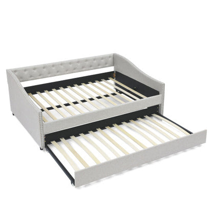 Tufted Sofa Bed on Wheels
