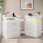 White LED Nightstand Set of 2