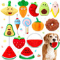 Stuffed Veggie Squeaky Dog Toys – 12 Pack