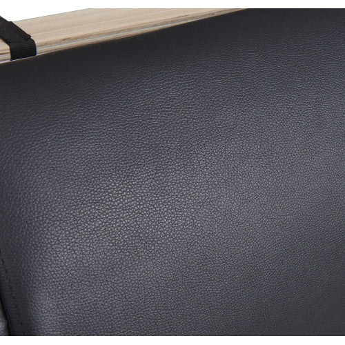 Full Black Faux Leather Platform Bed