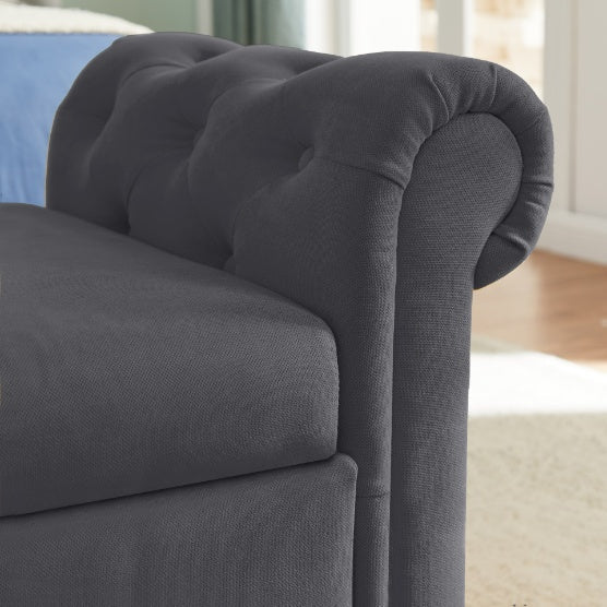 Dark Gray Storage Ottoman